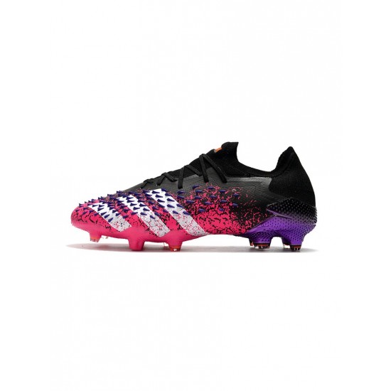 Adidas Predator Freak.1 Low FG Core Black White Shock Pink Soccer Cleats