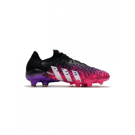 Adidas Predator Freak.1 Low FG Core Black White Shock Pink Soccer Cleats