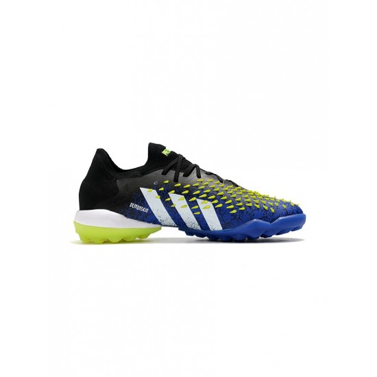 Adidas Predator Freak .1 Low TF Blue Core Black White Solar Yellow Soccer Cleats