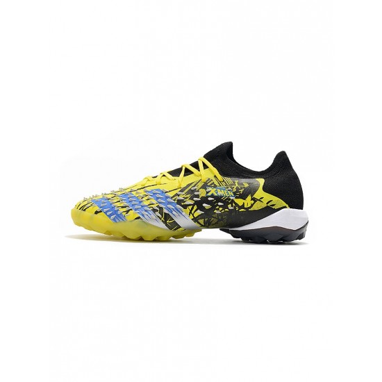 Adidas Predator Freak.1 Low TF Bright Yellow Silver Metallic Core Black Soccer Cleats