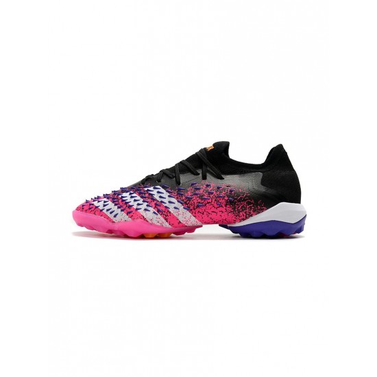 Adidas Predator Freak.1 Low TF Core Black White Shock Pink Soccer Cleats