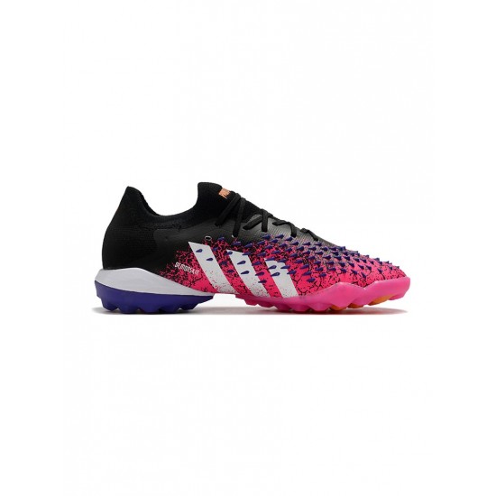 Adidas Predator Freak.1 Low TF Core Black White Shock Pink Soccer Cleats