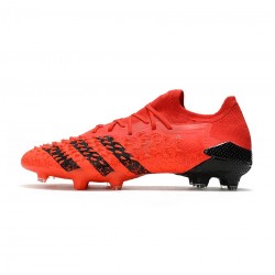 Adidas Predator Freak.1 Meteorite Low FG Red Black Solar Red Soccer Cleats