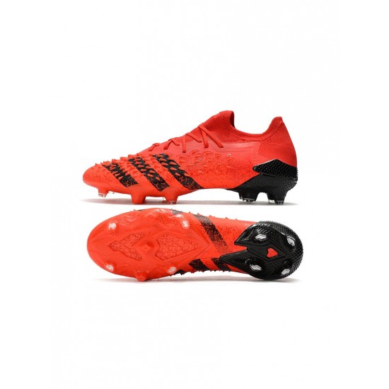 Adidas Predator Freak.1 Meteorite Low FG Red Black Solar Red Soccer Cleats