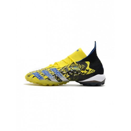 Adidas Predator Freak.1 TF Bright Yellow Silver Metallic Core Black Soccer Cleats