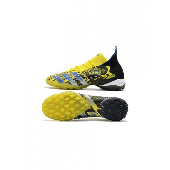 Adidas Predator Freak.1 TF Bright Yellow Silver Metallic Core Black Soccer Cleats