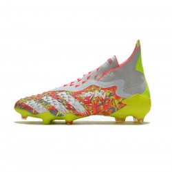 Adidas Predator Freak FG Clear Grey White Solar Yellow Soccer Cleats