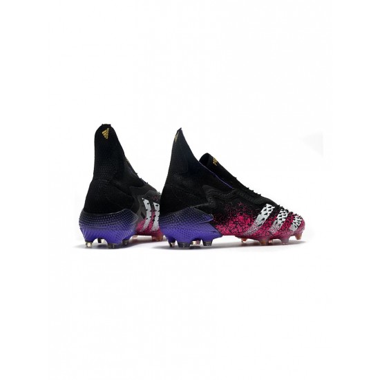 Adidas Predator Freak FG Core Black White Shock Pink Boots Soccer Cleats