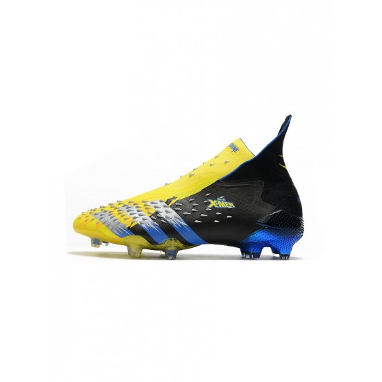 Adidas Predator Freak FG Bright Yellow Silver Metallic Core Black Soccer Cleats