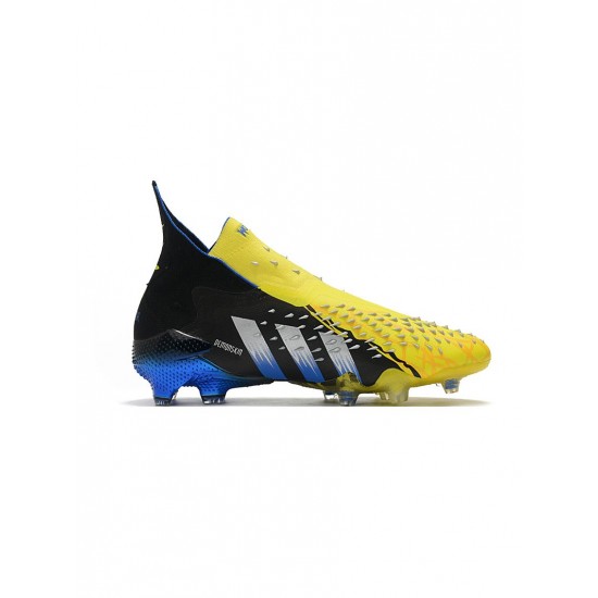 Adidas Predator Freak FG Bright Yellow Silver Metallic Core Black Soccer Cleats