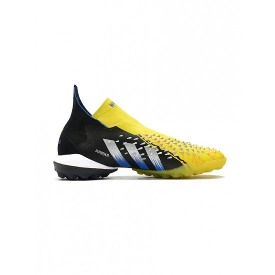 Adidas Predator Freak TF Bright Yellow Silver Metallic Core Black Soccer Cleats