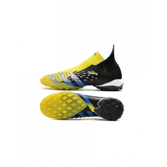 Adidas Predator Freak TF Bright Yellow Silver Metallic Core Black Soccer Cleats