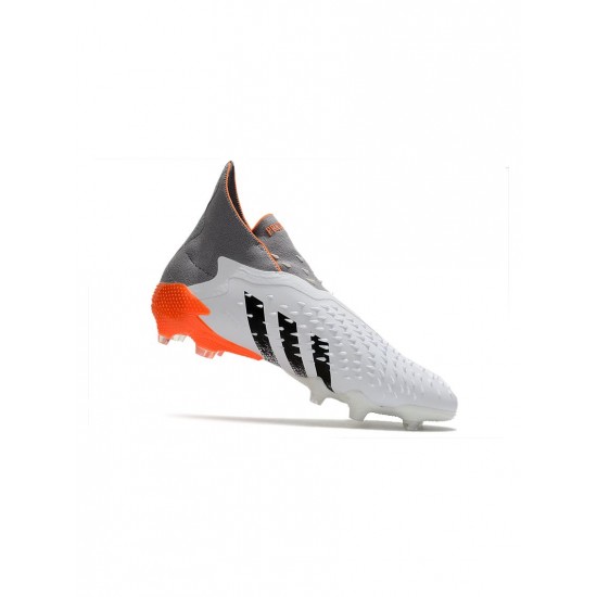 Adidas Predator Freak Whitespark FG White Dark Metallic Silver Red Soccer Cleats