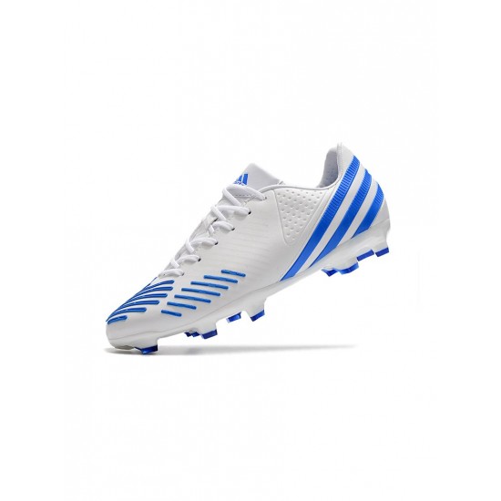 Adidas Predator Lz .1 FG Firm Gound White Blue Soccer Cleats