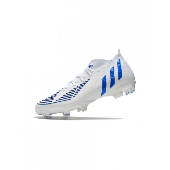 Adidas Predator Edge.1 FG White Hi Res Blue Soccer Cleats