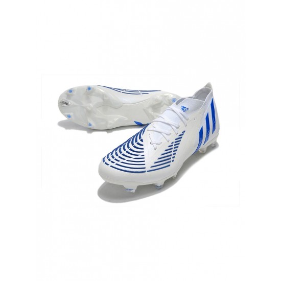 Adidas Predator Edge.1 FG White Hi Res Blue Soccer Cleats