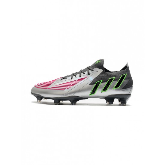 Adidas Predator Edge .1 Low FG Silver Black Multicolor Soccer Cleats