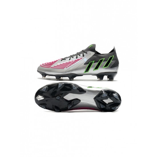 Adidas Predator Edge .1 Low FG Silver Black Multicolor Soccer Cleats