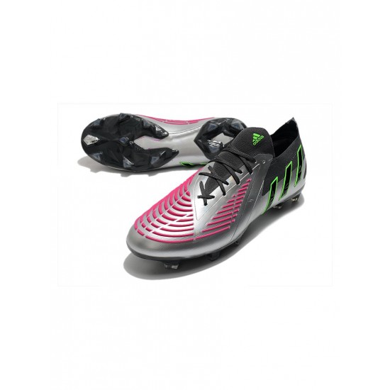 Adidas Predator Edge .1 Low FG Silver Black Multicolor Soccer Cleats