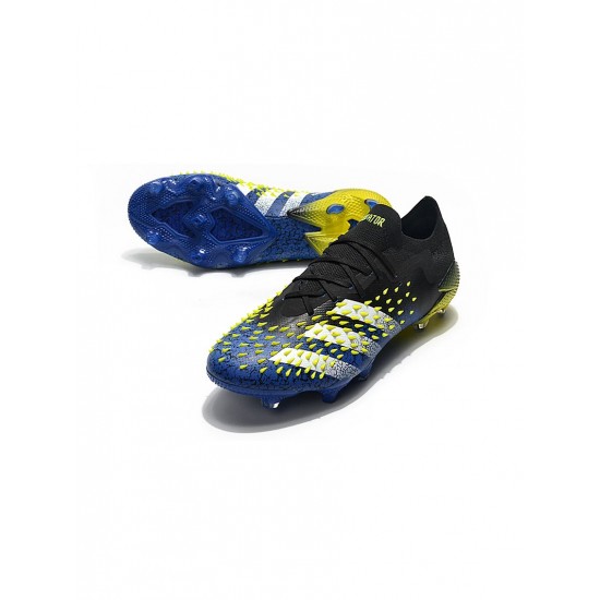 Adidas Predator Freak.1 Low FG Blue Core Black White Yellow  Soccer Cleats