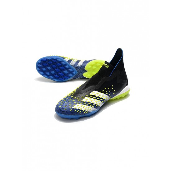 Adidas Predator Freak TF Blue Black White Solar Yellow Soccer Cleats