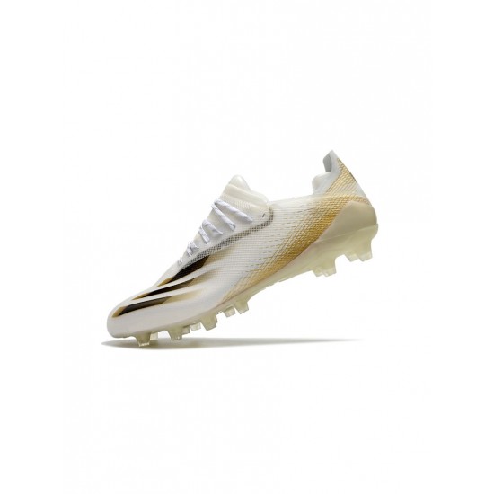 Adidas X Ghosted .1 AG White Core Black Metallic Gold Soccer Cleats