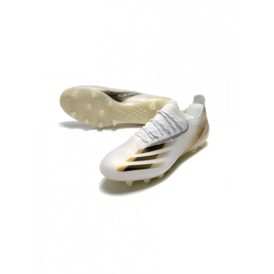 Adidas X Ghosted .1 AG White Core Black Metallic Gold Soccer Cleats