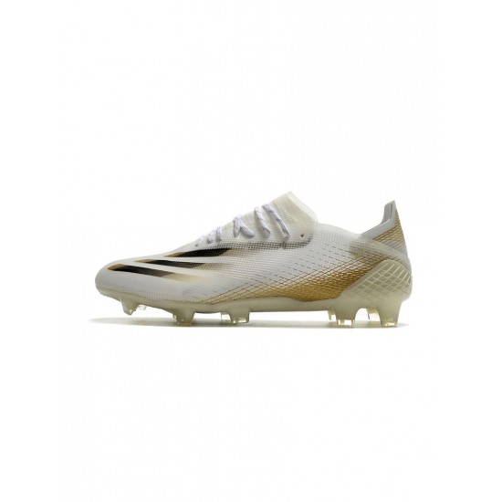 Adidas X Ghosted .1 FG White Metallic Gold Core Black Soccer Cleats