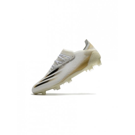 Adidas X Ghosted .1 FG White Metallic Gold Core Black Soccer Cleats