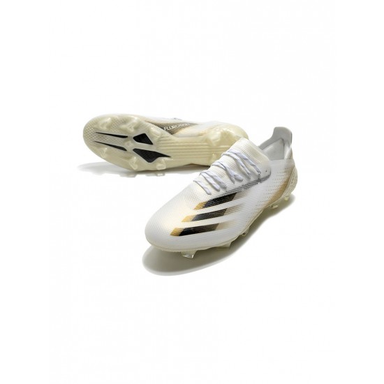 Adidas X Ghosted .1 FG White Metallic Gold Core Black Soccer Cleats