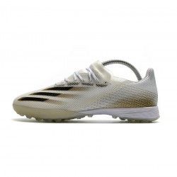 Adidas X Ghosted .1 TF White Core Black Metallic Gold Soccer Cleats