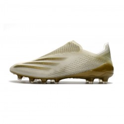 Adidas X Ghosted White Metalic Gold Core Black Soccer Cleats