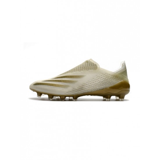 Adidas X Ghosted White Metalic Gold Core Black Soccer Cleats