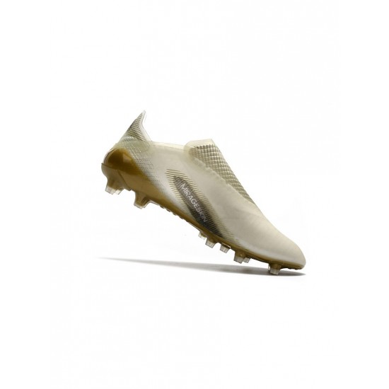 Adidas X Ghosted White Metalic Gold Core Black Soccer Cleats