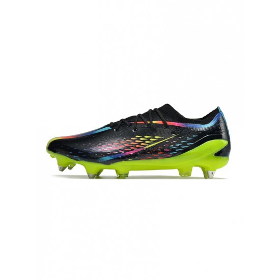 Adidas X Speedportal.1 SG Pro Core Black Bright Cyan Solar Yellow Soccer Cleats