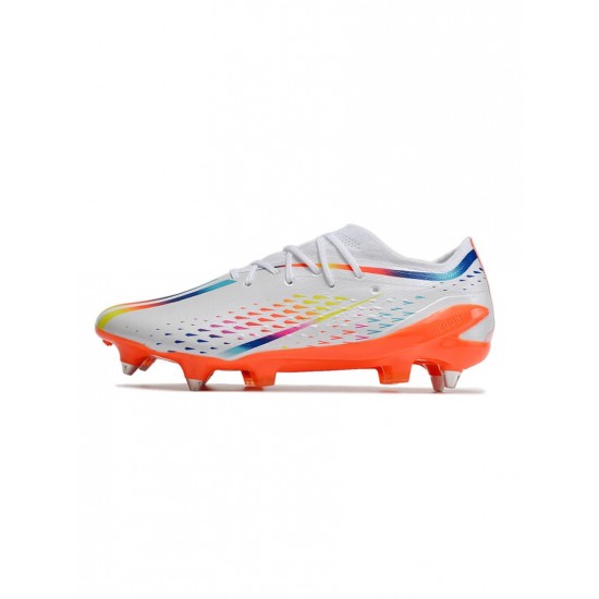 Adidas X Speedportal.1 SG Pro White Solar Yellow Power Blue Soccer Cleats