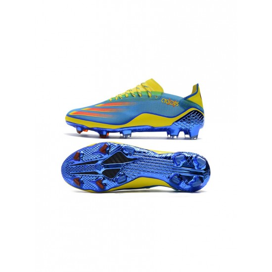 Adidas X Ghosted .1 FG Blue Vivid Red Bright Yellow Soccer Cleats