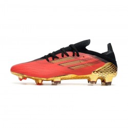 Adidas X Speedflow .1 FG Vivid Red Gold Metallic Core Black Soccer Cleats