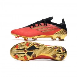 Adidas X Speedflow .1 FG Vivid Red Gold Metallic Core Black Soccer Cleats