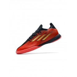 Adidas X Speedflow .1 IN Soccer Shoes Vivid Red Gold Metallic Core Black Soccer Cleats