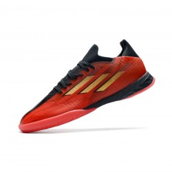 Adidas X Speedflow .1 IN Soccer Shoes Vivid Red Gold Metallic Core Black Soccer Cleats