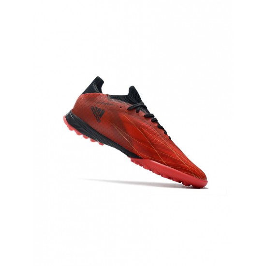 Adidas X Speedflow .1 TF Vivid Red Gold Metallic Core Black Soccer Cleats