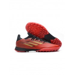 Adidas X Speedflow .1 TF Vivid Red Gold Metallic Core Black Soccer Cleats