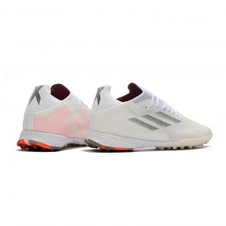 Adidas X Speedflow.1 TF White Iron Metallic Solar Red  Soccer Cleats