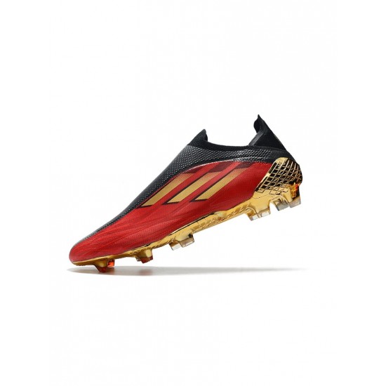 Adidas X Speedflow FG Vivid Red Gold Metallic Core Black Soccer Cleats