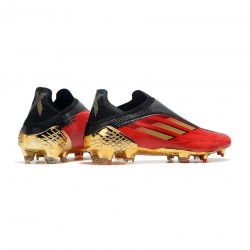 Adidas X Speedflow FG Vivid Red Gold Metallic Core Black Soccer Cleats