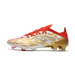 Adidas X Speedflow Ms.1 FG White Gold Metallic Scarlet Soccer Cleats