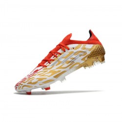 Adidas X Speedflow Ms.1 FG White Gold Metallic Scarlet Soccer Cleats