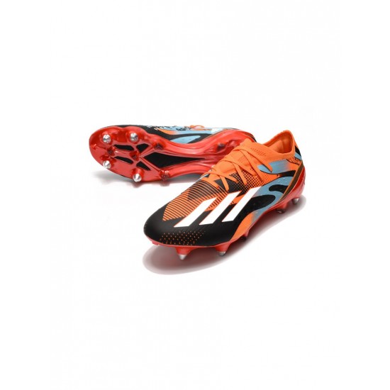 Adidas X Speedportal.1 Messi SG Black Orange Turquoise Soccer Cleats