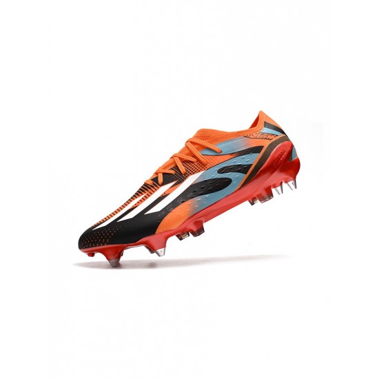 Adidas X Speedportal.1 Messi SG Black Orange Turquoise Soccer Cleats